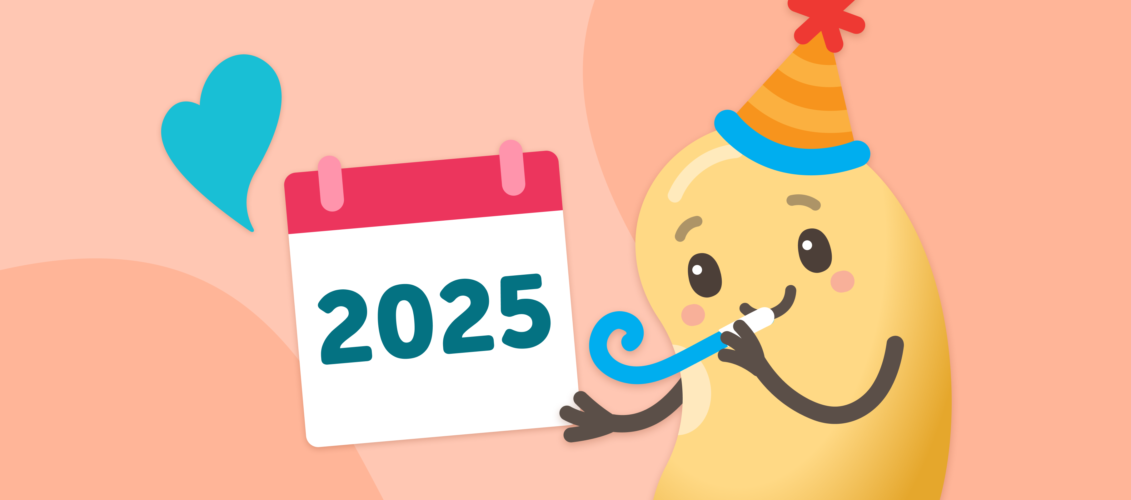 Benny the Bean celebrating 2025