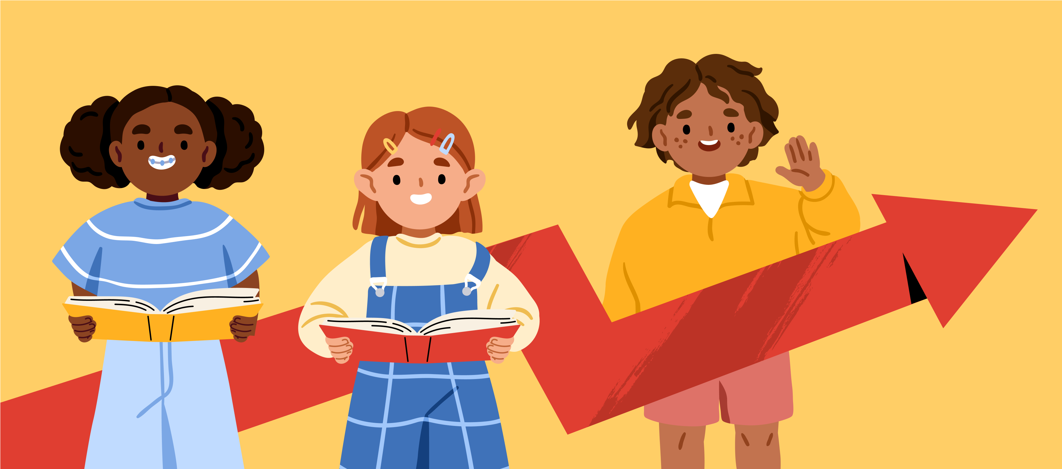 happy students reading
