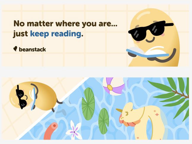 Printable Bookmark: Benny Reading at the Pool