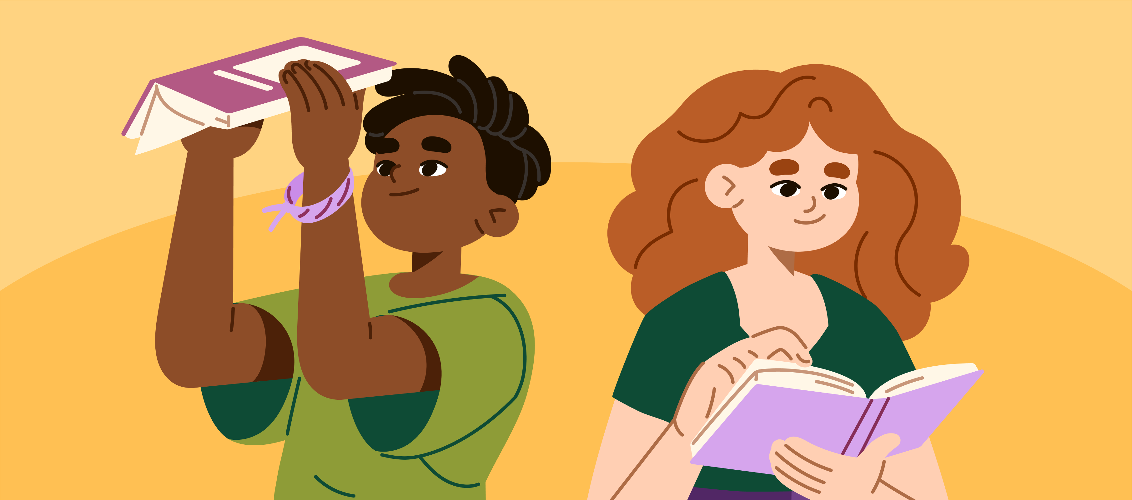 High School Students reading