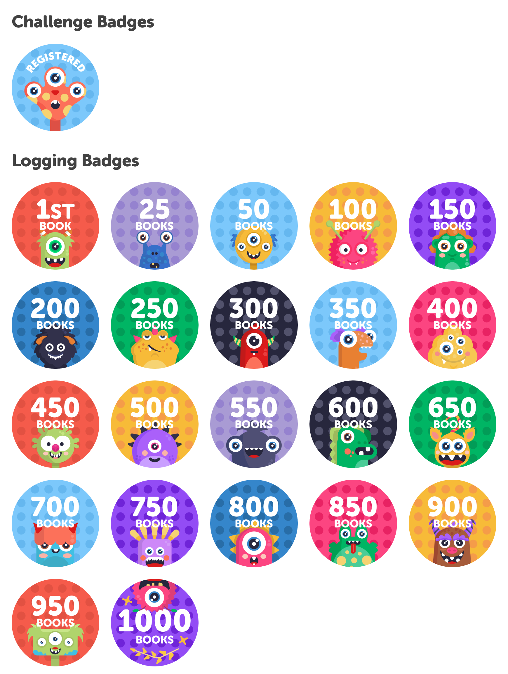 Preview of 1,000 Books Before Third Grade Badges