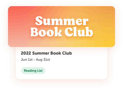 Reading challenge banner promoting Summer Book Club