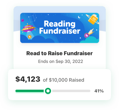 Fundraiser chart tracking percentage to goal completed