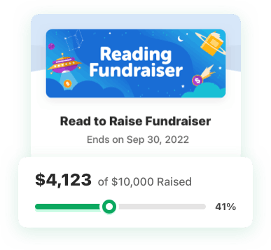 Fundraiser chart tracking percentage to goal completed