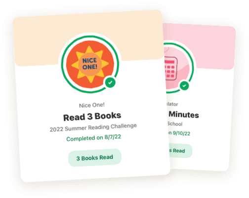 Reading challenge achievement badge for reading three books