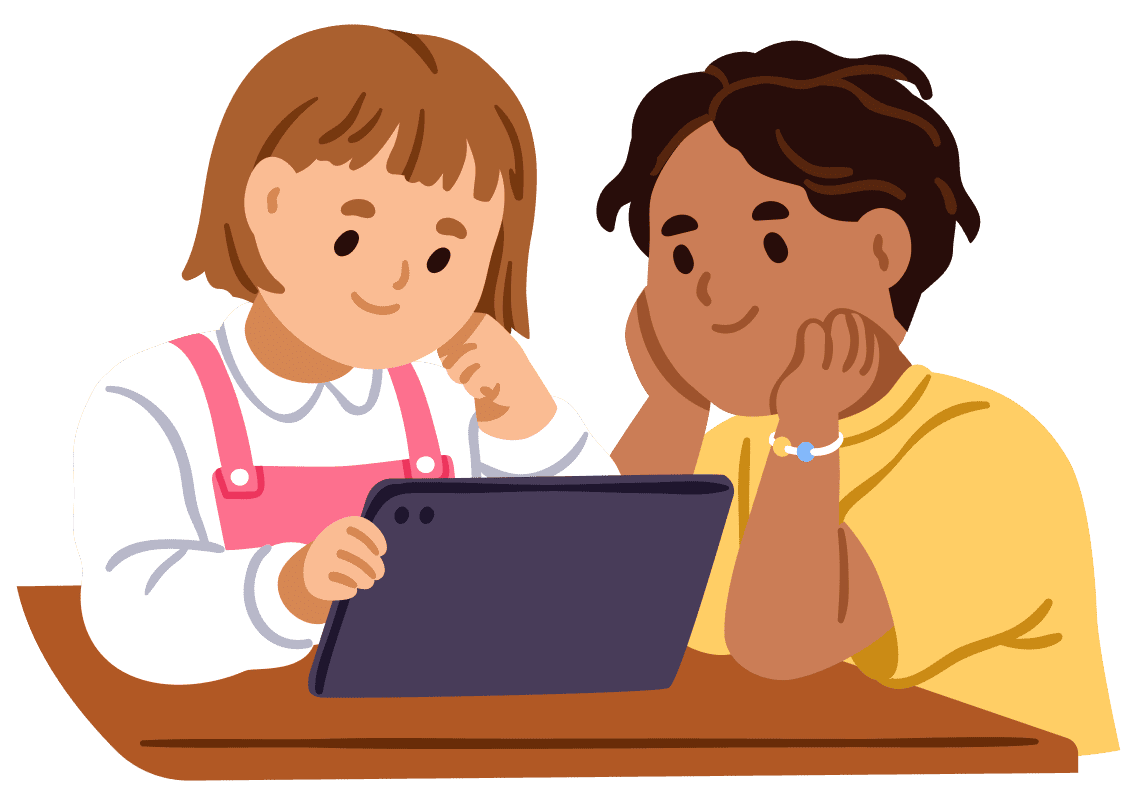 Two students reading together despite common distractions and challenges to building strong reading habits.