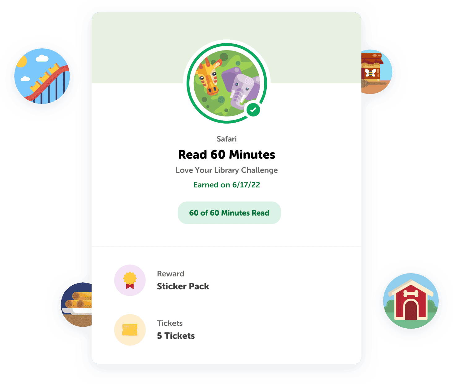 Beanstack reading challenges and badges