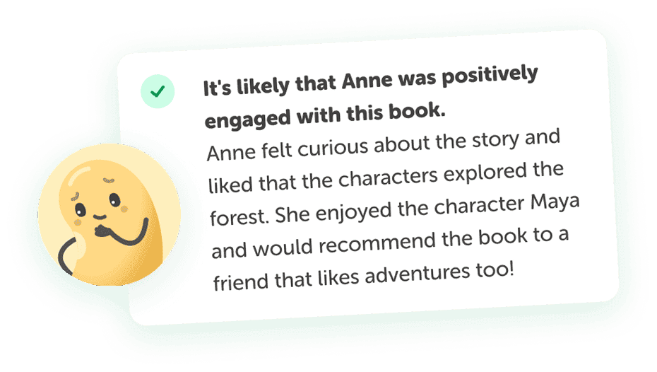 A reading insight summarizing what a student thought about a book