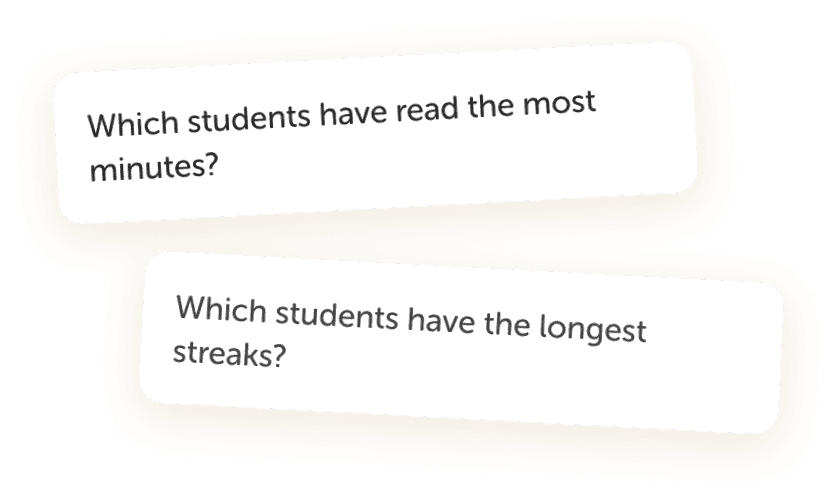 Benny's Number Cruncher answering a question about reading activity