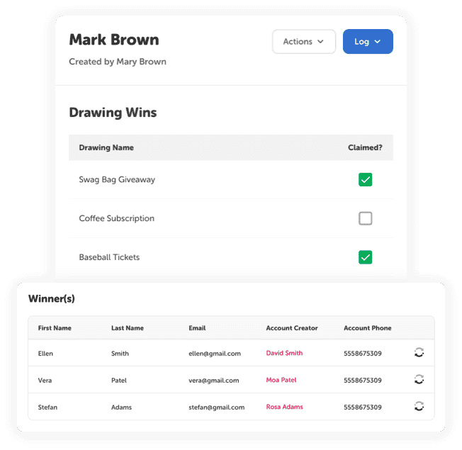 Reading challenge prize tracking list and reward winners