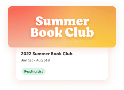 Reading challenge banner promoting Summer Book Club