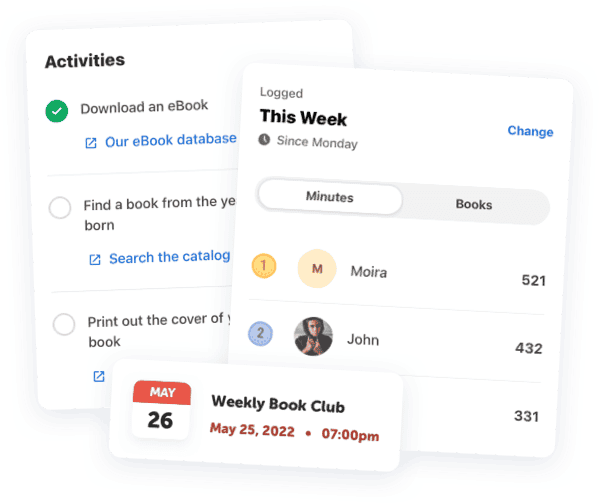 Beanstack user profile pictures for student and family accounts