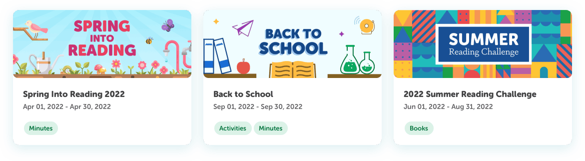 Reading challenge banner promoting Back to School reading challenge