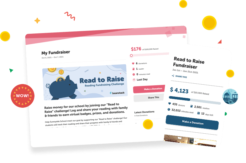 Read to Raise reading fundraiser dashboard