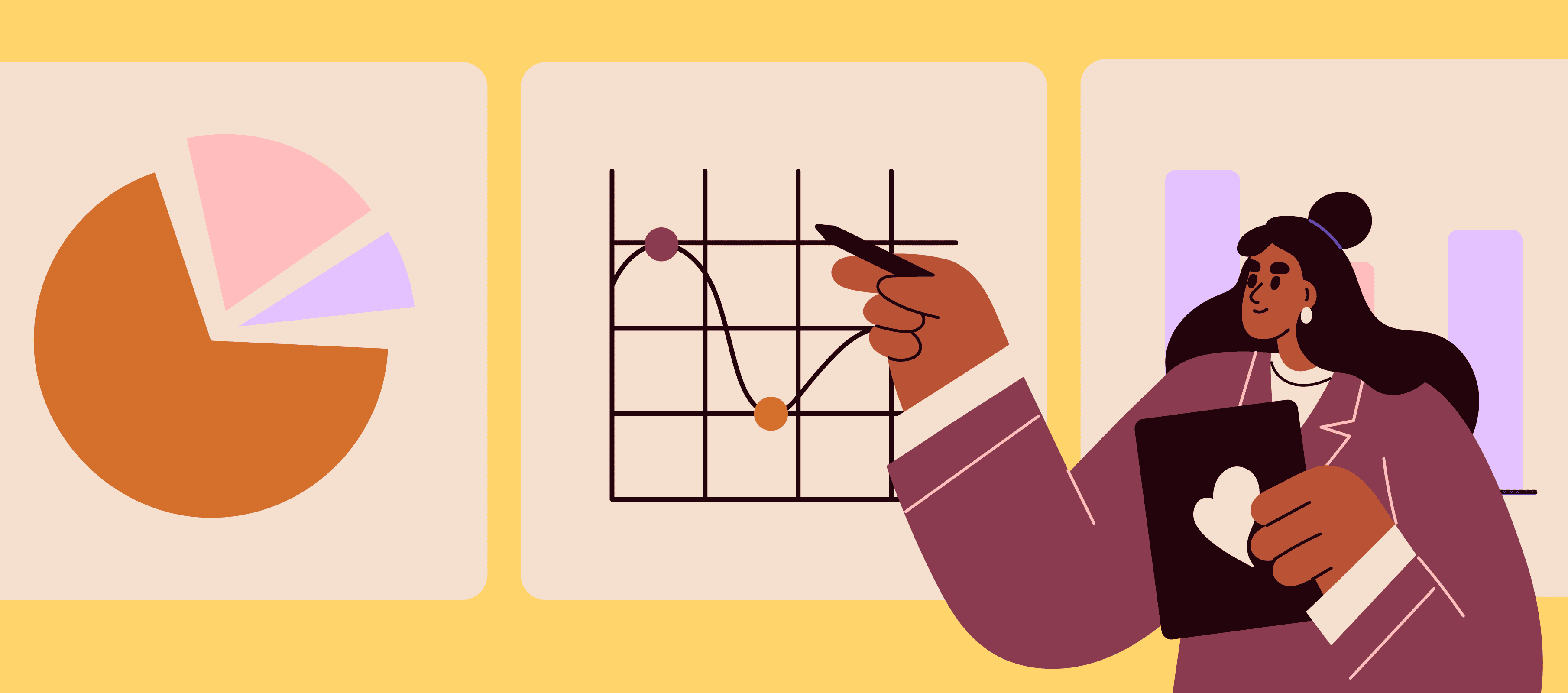 A person reviewing reading progress charts